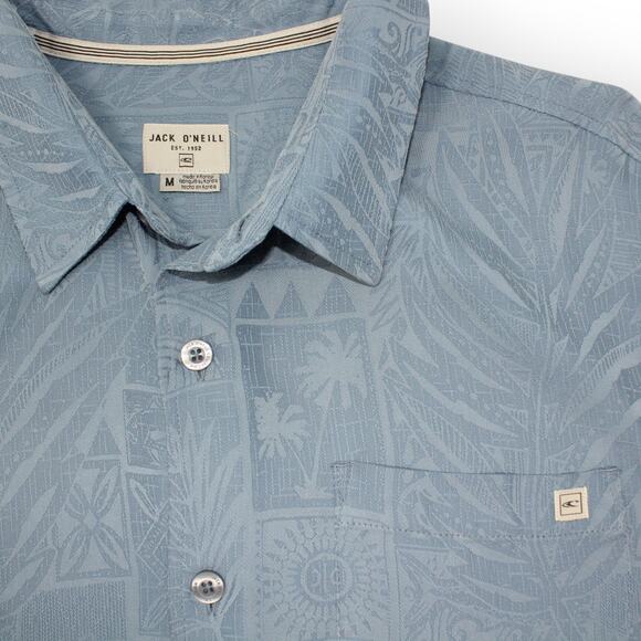Medium JackO'Neill Aloha Shirt SkyBlue ShortSleeve Collar AlloverPrint Outdoor - Picture 2 of 10